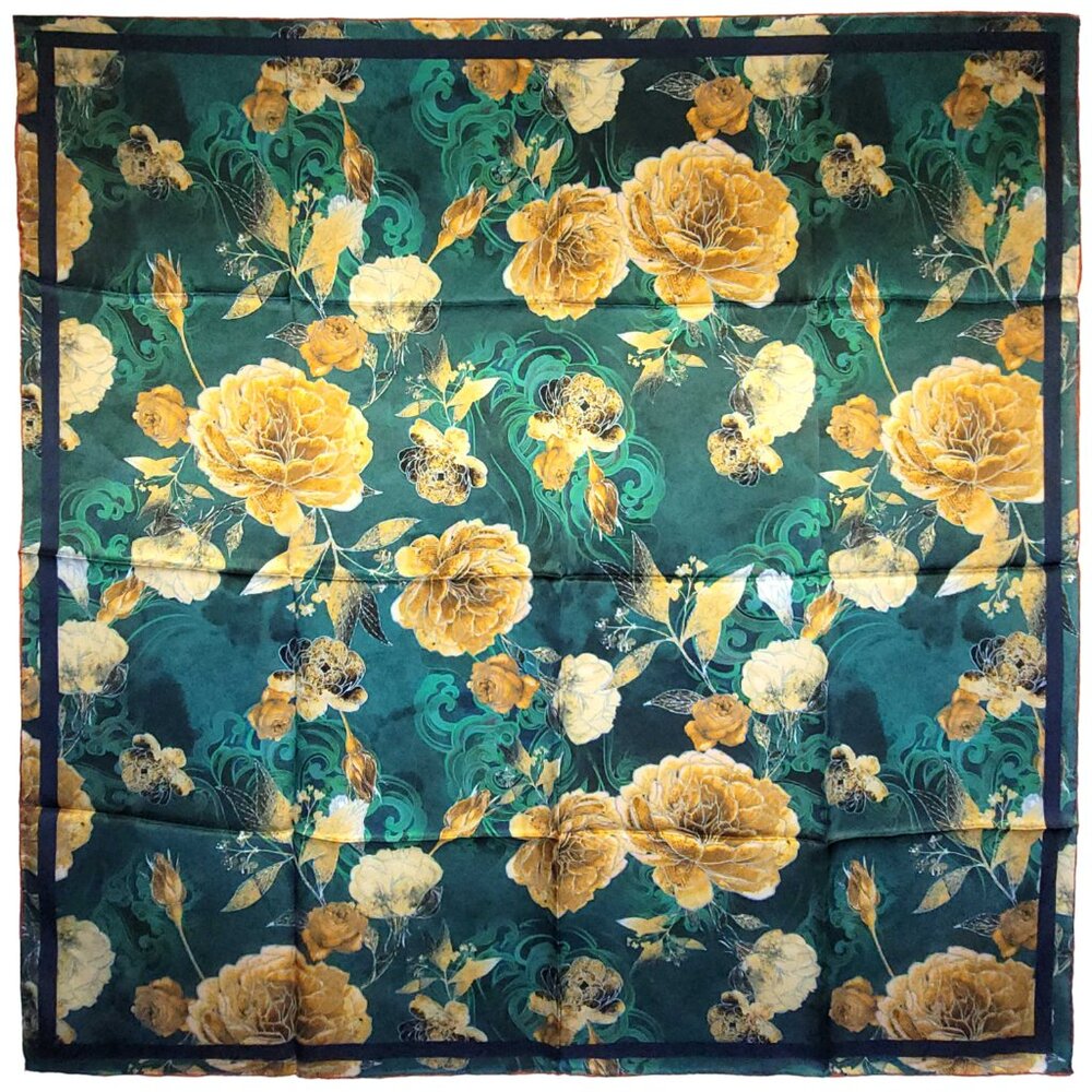NWT Genuine 100% Mulberry Silk Satin Scarf 41"x41" Large Square Shawl 5921